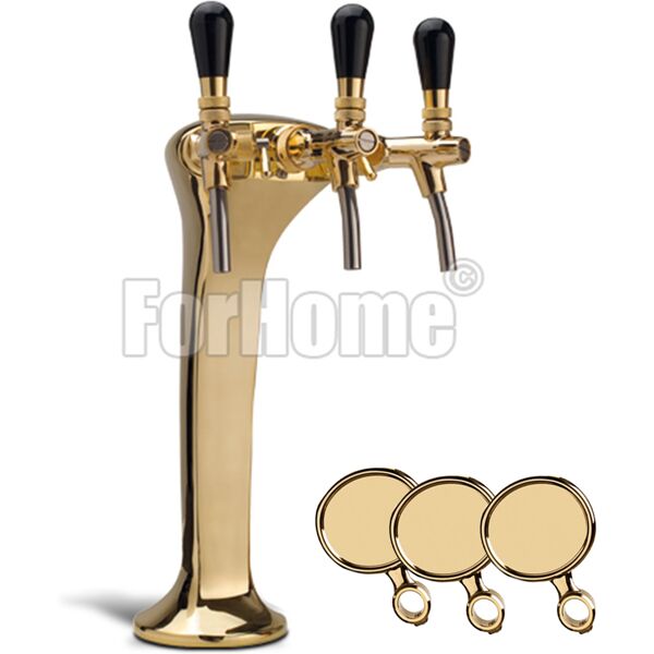 colonna per spillatura birra o acqua depurata forhome cobra palmer 3 vie ottone