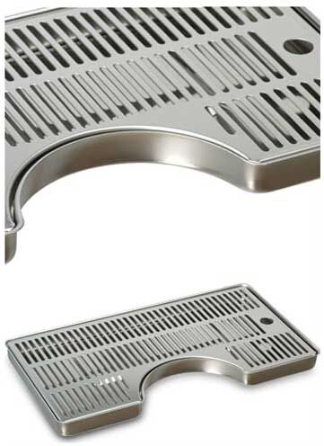 vaschetta raccogligocce raggiato per colonnine inox - 400x220xø130 mm.