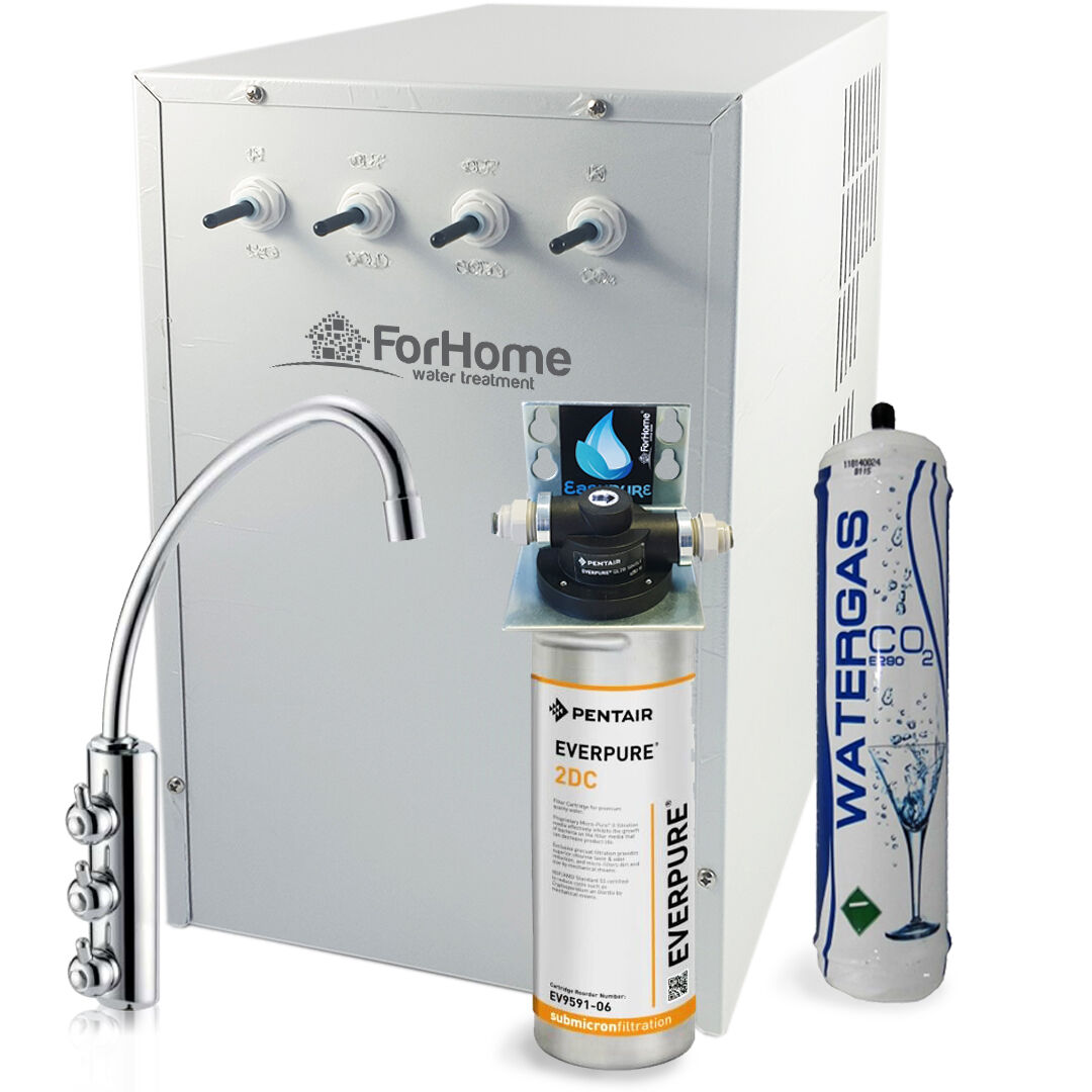 Depuratore Acqua Forhome® Refrigeratore Gasatore Con Everpure Da Sotto Lavello -