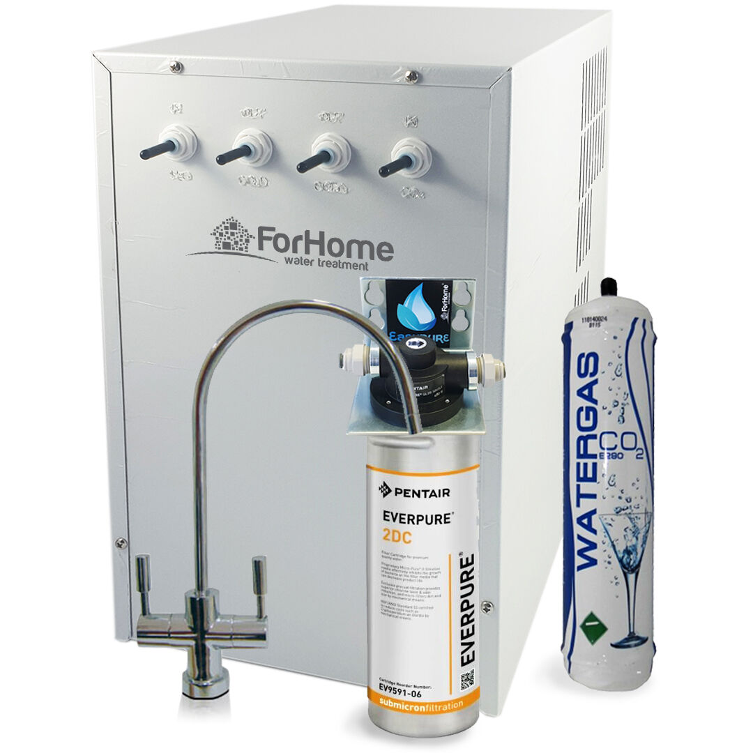 Depuratore Acqua Forhome® Refrigeratore Gasatore Con Everpure Da Sotto Lavello -