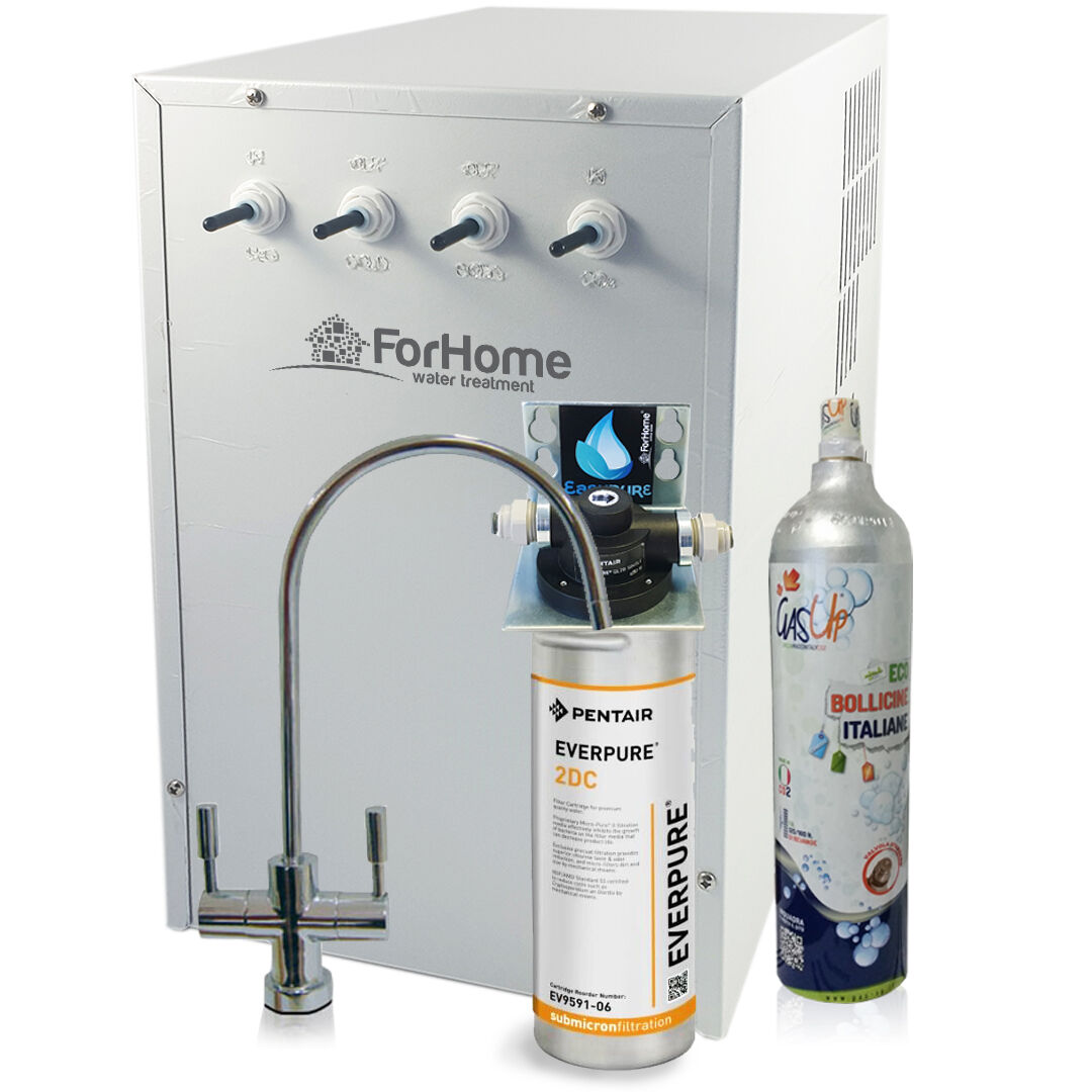 Depuratore Acqua Forhome® Refrigeratore Gasatore Con Everpure Da Sotto Lavello -