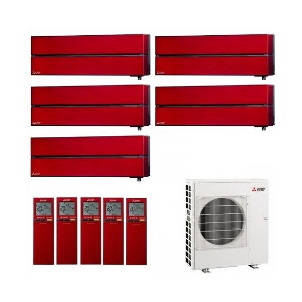 mitsubishi penta split 9+9+9+9+9 rosso rubino mxz-5f102vf condizionatore kirigamine style 2.5+2.5+2.5+2.5+2.5 kw r-32 wifi