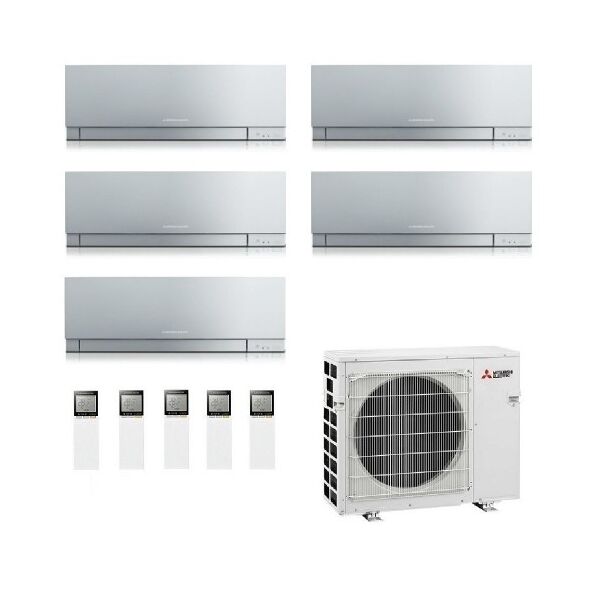 mitsubishi penta split 9+9+9+9+18 argento mxz-5f102vf condizionatore kirigamine zen 2.5+2.5+2.5+2.5+5.0 kw r-32 wifi