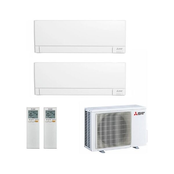 mitsubishi dual split 9+9 btu mxz-2f42vf3 msz-ay25vgkp msz-ay25vgkp condizionatore bianco 2.5+2.5 kw msz-ay wifi