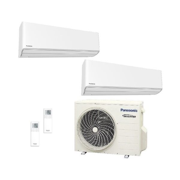 panasonic dual split 7+9 cu-2z50tbe cs-z20zkew cs-z25zkew condizionatore 2.0+2.5 kw serie z etherea bianco wifi r-32