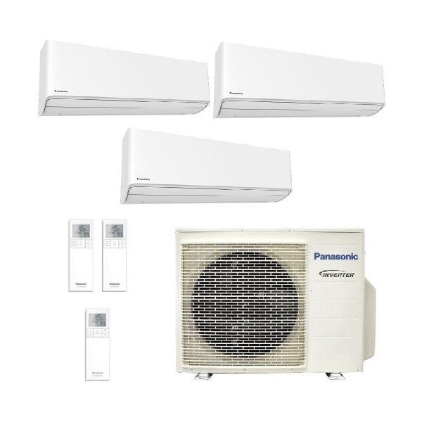 panasonic trial split 9+9+12 cu-3z52tbe cs-z25zkew cs-z25zkew cs-z35zkew condizionatore 2.5+2.5+3.5 kw z etherea bianco wifi