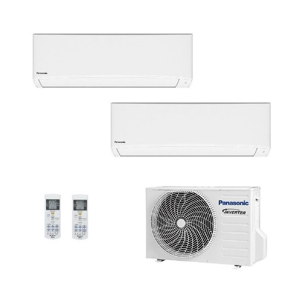 panasonic dual split 7+7 cu-2z41tbe cs-tz20zkew cs-tz20zkew condizionatore 2.0+2.0 kw serie tz compatta bianco wifi r-32