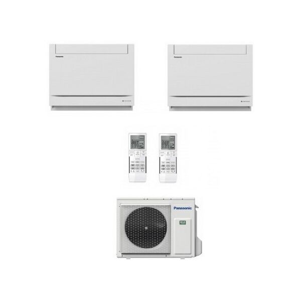 panasonic dual split pavimento 9+9 cu-2z41tbe cs-z25ufeaw cs-z25ufeaw condizionatore console 9000+9000 btu r-32 2.5+2.5 kw