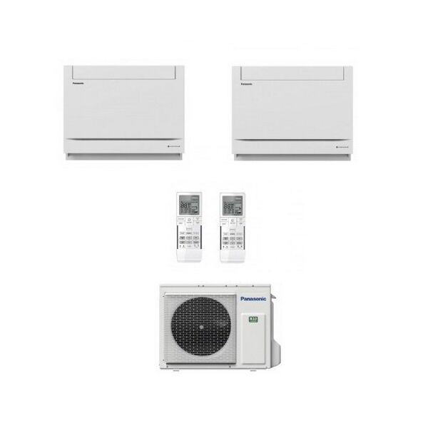 panasonic dual split pavimento 9+9 cu-2z50tbe cs-z25ufeaw cs-z25ufeaw condizionatore console 9000+9000 btu r-32 2.5+2.5 kw