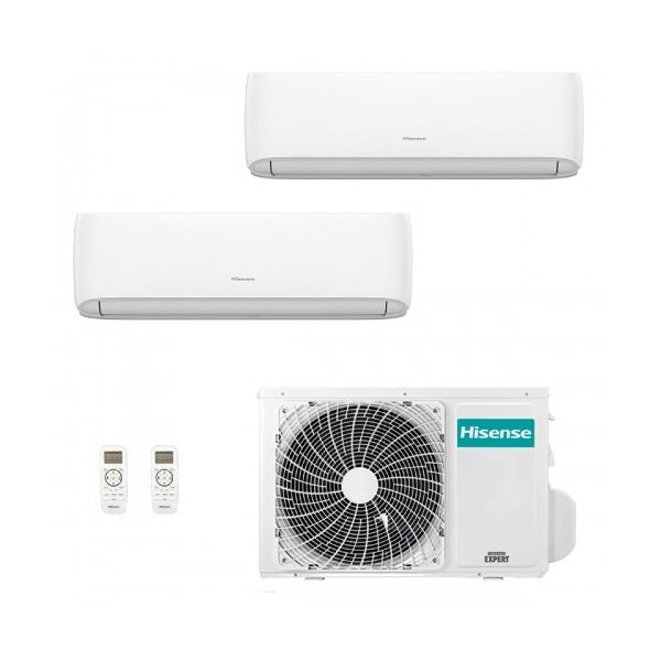 hisense climatizzatore dual split hi comfort 9000+12000 btu 2amw52u4rxc cf25yr04g cf35mr04g bianco r-32 wifi 2.5+3.5 kw