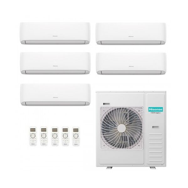 hisense penta split hi comfort 9+9+12+12+12 5amw125u4rta 2 split cf25yr04g + 3 split cf35mr04g climatizzatore wifi parete