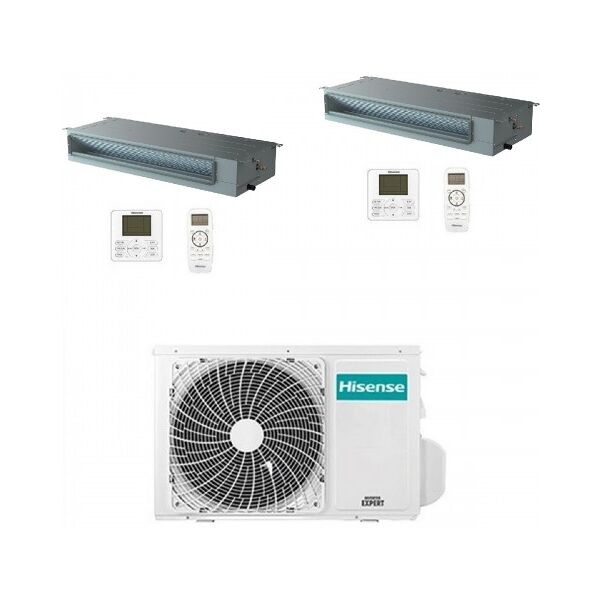 hisense climatizzatore dual split canalizzato 9000+9000 btu 2amw42u4rgc adt26ux4rbl8 adt26ux4rbl8  r-32 wifi opz 2.5+2.5 kw