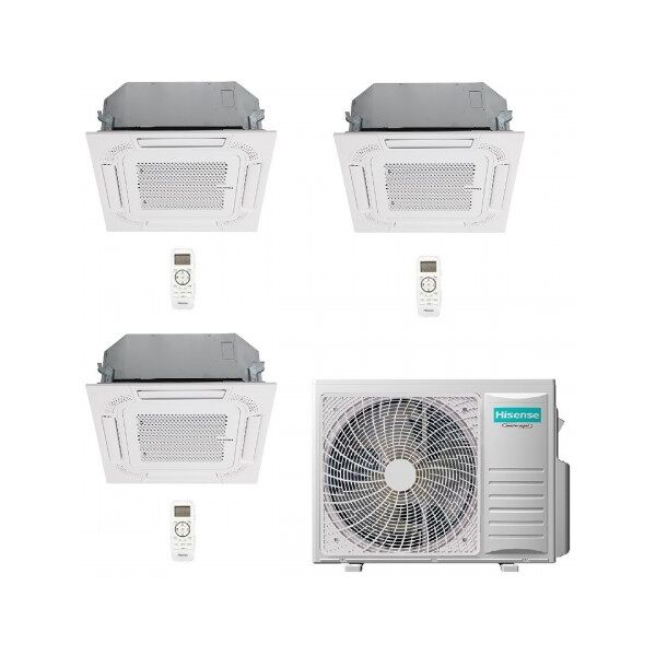 hisense climatizzatore trial split cassetta 60x60 9+9+9 btu 3amw62u4rjc act26ur4rcc8 act26ur4rcc8 act26ur4rcc8 2.5+2.5+2.5 kw