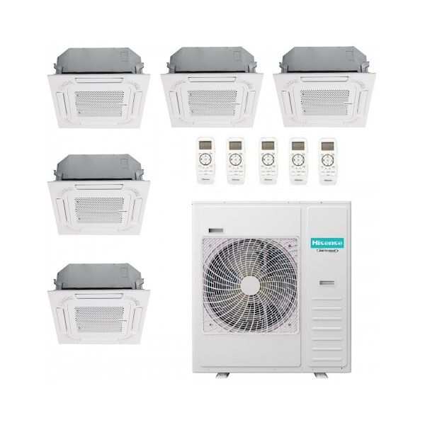 hisense penta split cassetta 60x60 9+9+9+9+12 5amw125u4rta 5 split act26ur4rcc8 climatizzatore wifi opzionale