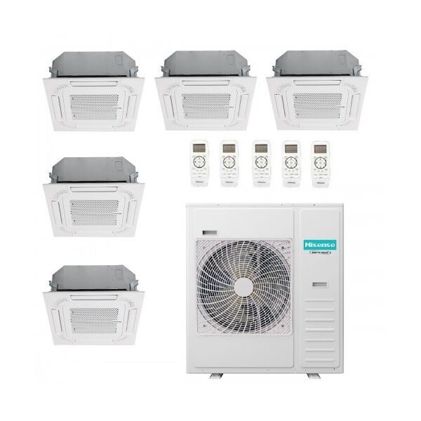 hisense penta split cassetta 60x60 9+9+12+12+12 5amw125u4rta 2 split act26ur4rcc8 + 3 split act35ur4rcc8 climatizzatore