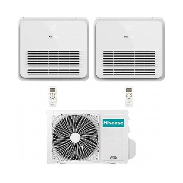 hisense climatizzatore dual split pavimento 9000+9000 btu 2amw42u4rgc akt26ur4rk8 akt26ur4rk8  r-32 wifi opz 2.5+2.5 kw