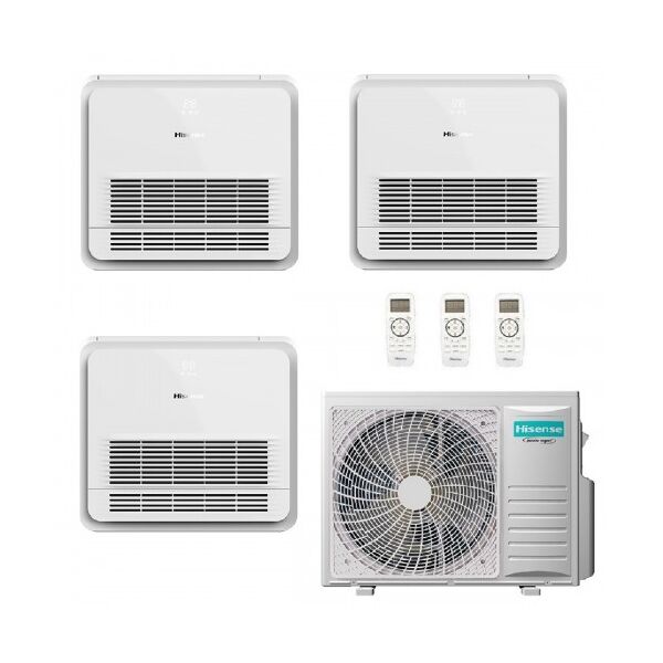 hisense climatizzatore trial split pavimento 9+9+18 btu 4amw81u4rjc akt26ur4rk8 akt26ur4rk8 akt52ur4rk8 2.5+2.5+5.0 kw