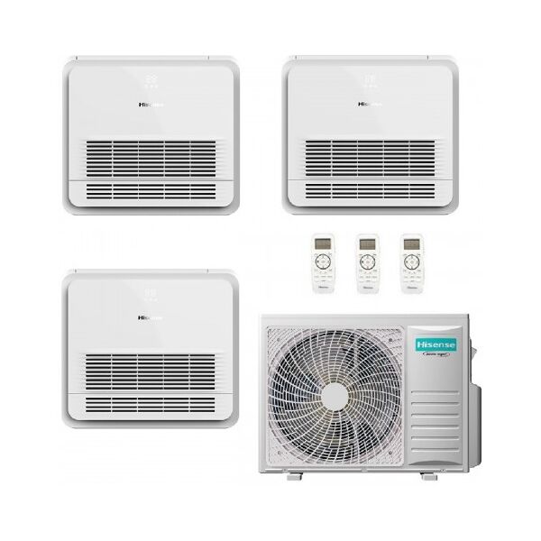 hisense climatizzatore trial split pavimento 9+9+18 btu 4amw105u4raa akt26ur4rk8 akt26ur4rk8 akt52ur4rk8 2.5+2.5+5.0 kw