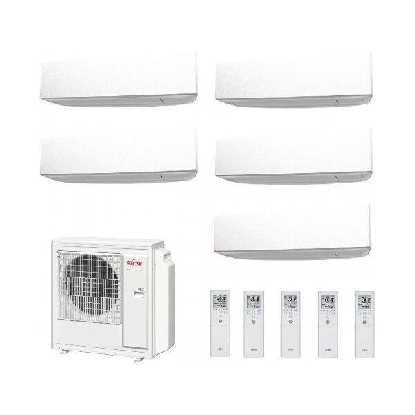 fujitsu penta split 9+9+12+12+12 ke wifi aoyg36kbta5 2x asyg09ketf + 3x asyg12ketf condizionatore bianco r-32