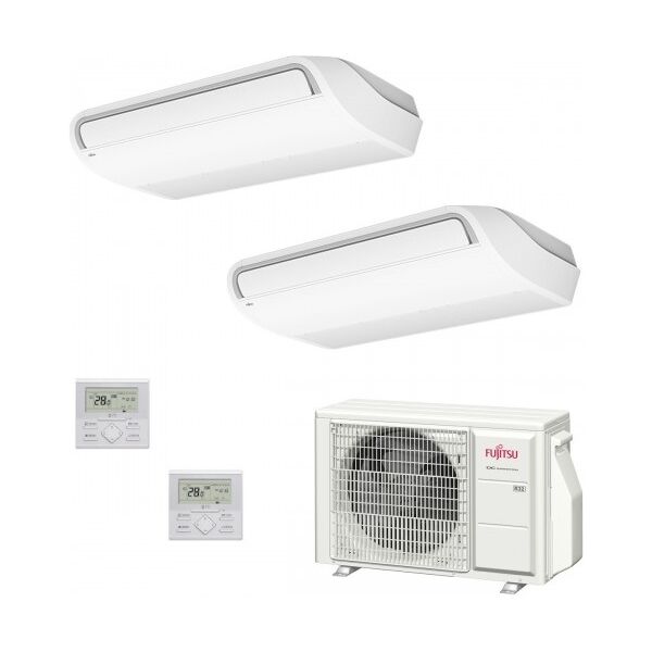 fujitsu dual split soffitto 18+22 btu aoyg30kbta4 abyg18krta abyg22krta condizionatore kr wifi opzionale r-32 5.0+6.0 kw