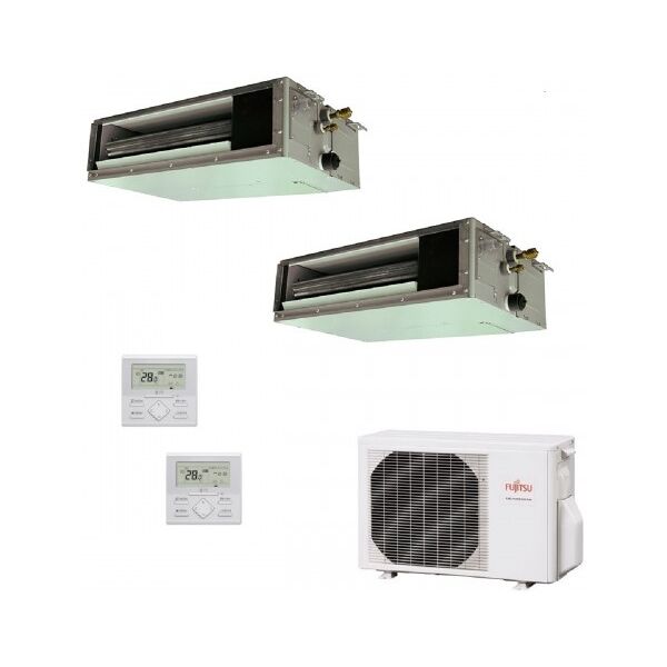 fujitsu dual split canalizzabile 7+12 btu aoyg14kbta2 arxg07kslap arxg12kslap condizionatore ks mini r-32 2.0+3.5 kw