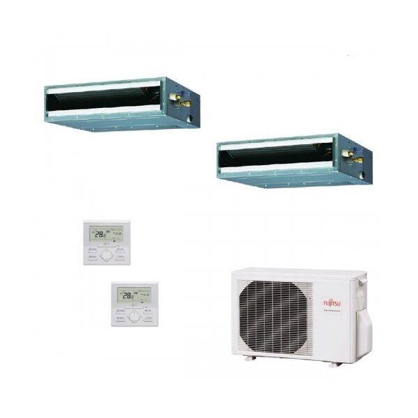 fujitsu dual split canalizzabile 9+12 btu aoyg14kbta2 arxg09kllap arxg12kllap condizionatore kl compatta r-32 2.5+3.5 kw