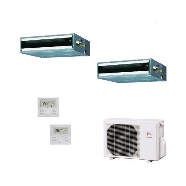 fujitsu dual split canalizzabile 12+15 btu aoyg18kbta2 arxg12kllap arxg14kllap condizionatore kl compatta r-32 3.5+4.2 kw