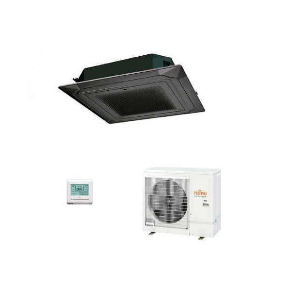 fujitsu mono split cassetta nero 36000 btu auxg36krlb aoyg36kbtb condizionatore serie kr circular flow 9.4 kw monofase 220v