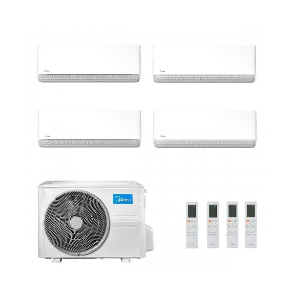 midea quadri split 9+9+9+9 btu breezeless e m4o-36fn8-q con 4 unità mscb1bu-09hrfn8 condizionatore r-32 wifi a++ a+