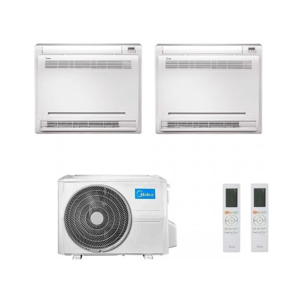 midea dual split 18+18 btu pavimento console m4oe-28hfn8-q mfa2u-17hrfnx(ga) mfa2u-17hrfnx(ga) condizionatore r-32