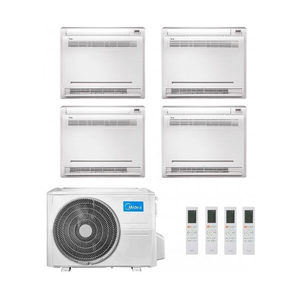 midea quadri split 9+9+9+9 btu pavimento m4o-36fn8-q con 4 unità mfa2u-09hrfnx(ga) condizionatore r-32  a++ a+