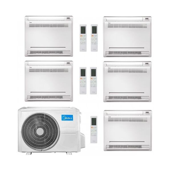 midea penta split 9+9+9+9+9 btu pavimento m5oe-42hfn8-q con 5 unità mfa2u-09hrfnx(ga) condizionatore r-32  a++ a+