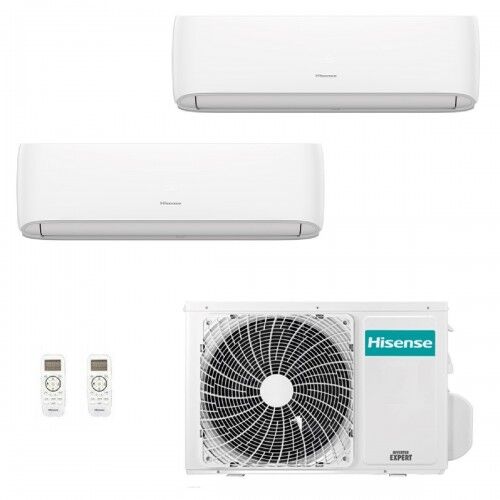 hisense climatizzatore dual split hi comfort 9000+12000 btu 2amw52u4rxc cf25yr04g cf35mr04g bianco r-32 wifi 2.5+3.5 kw