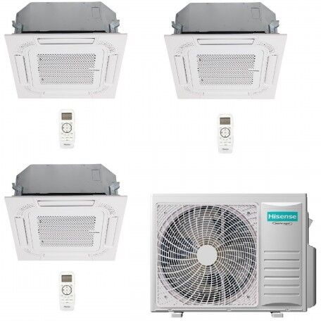 hisense climatizzatore trial split cassetta 60x60 9+12+18 btu 4amw105u4raa act26ur4rcc8 act35ur4rcc8 act52ur4rcc8 2.5+3.5+5.0 kw