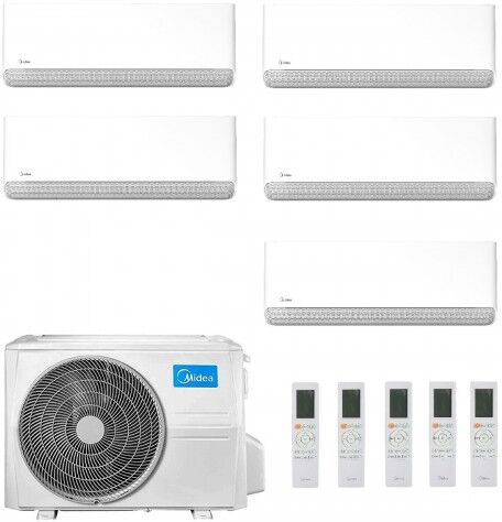 midea penta split 9+9+9+12+12 btu breezeless e m5oe-42hfn8-q 3x mscb1bu-09hrfn8 + 2 mscb1bu-09hrfn8 condizionatore r-32 wifi