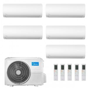 Midea Penta Split 9+9+9+9+9 Btu Xtreme Pro Wf M5oe-42hfn8-q Con 5 Unità Msagbu-09hrfn8 Condizionatore R-32 Wifi A++ A+