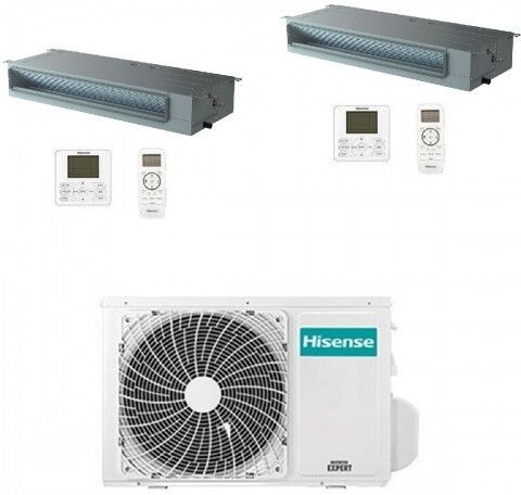 Hisense Climatizzatore Dual Split Canalizzato 12000+18000 Btu 3AMW62U4RJC ADT35UX4RBL8 ADT52UX4RCL8  R-32 WiFi Opz 3.5+5.0 kW