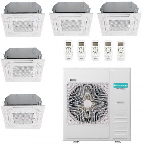 Hisense Penta Split Cassetta 60x60 9+9+12+12+12 5AMW125U4RTA 2 split ACT26UR4RCC8 + 3 split ACT35UR4RCC8 Climatizzatore