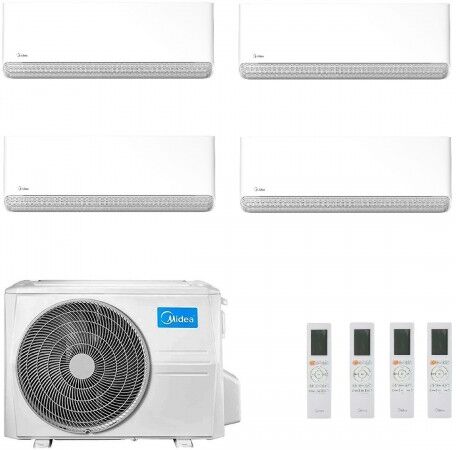 Midea Quadri Split 9+9+9+9 Btu Breezeless E M4O-36FN8-Q con 4 unità MSCB1BU-09HRFN8 Condizionatore R-32 WiFi A++ A+