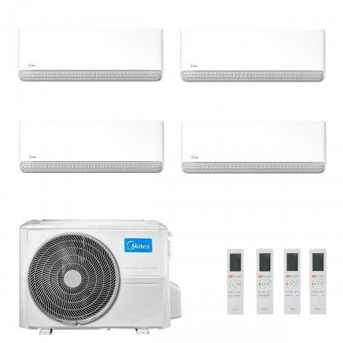 Midea Quadri Split 9+9+9+12 Btu Breezeless E M4O-36FN8-Q con 3 unità MSCB1BU-09HRFN8 + MSCB1BU-12HRFN8 Condizionatore R-32 WiFi