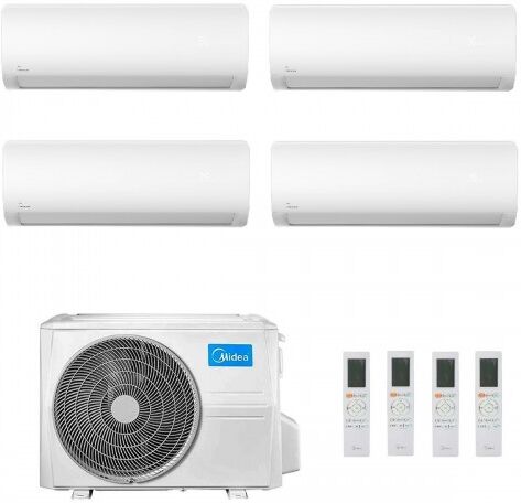 Midea Quadri Split 9+9+9+24 Btu Xtreme Pro WF M4O-36FN8-Q con 3 unità MSAGBU-09HRFN8 + MSAGDU-24HRFN8 Condizionatore R-32 WiFi