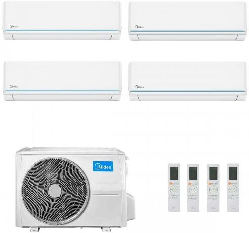 Midea Quadri Split 12+12+12+12 Btu Evolution M4O-36FN8-Q con 4 unità MSAGXBU-12HRDN8 Condizionatore R-32 WiFi A++ A+