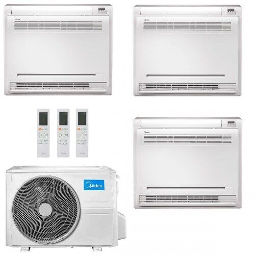 Midea Trial Split 9+9+18 Btu Pavimento M4O-36FN8-Q con 2 unità MFA2U-09HRFNX(GA) + MFA2U-17HRFNX(GA) Condizionatore R-32