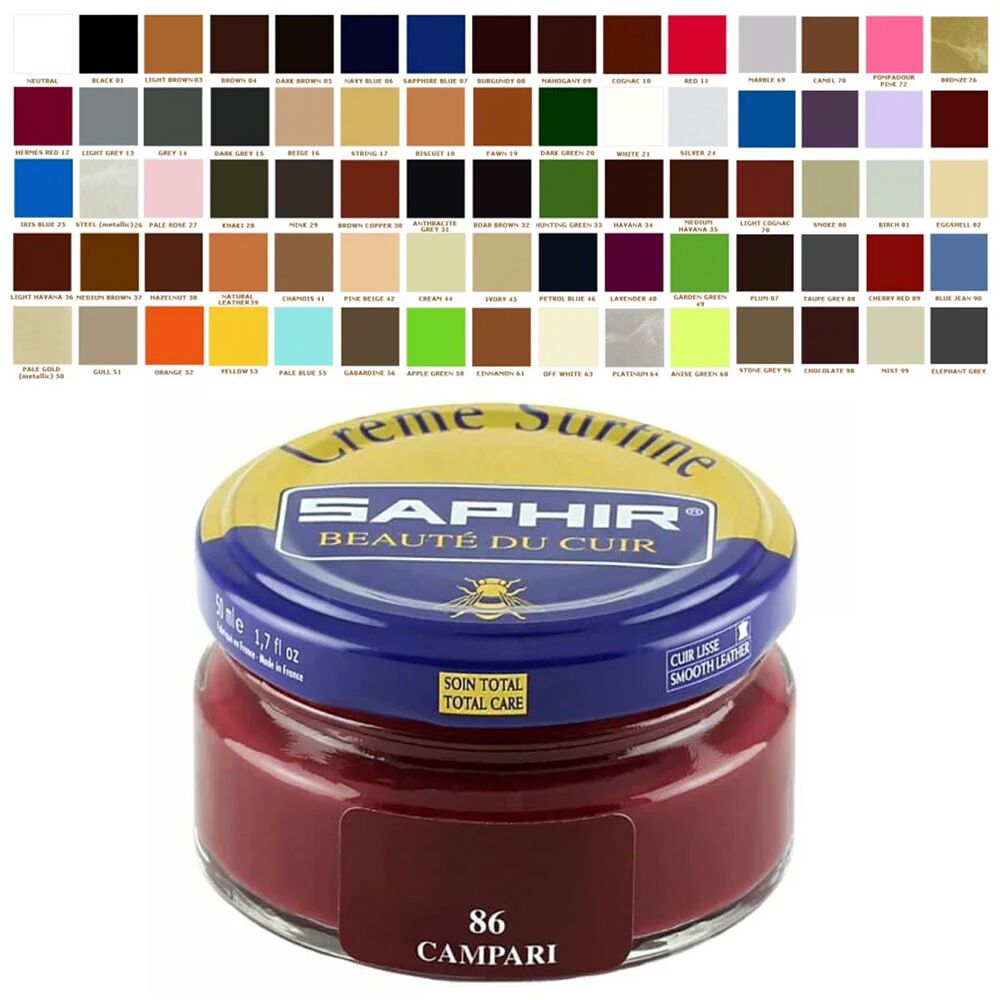 Saphir Lucido per Scarpe in Pelle Crema Rinnova Colore - Shoe Cream - 86 campari / Rosso