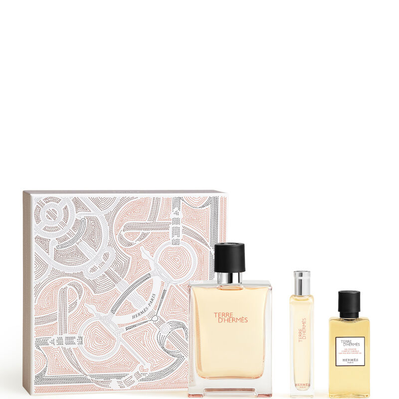 hermÈs terre d'hermès eau de toilette cofanetto 100 ml eau de toilette + 15 ml eau de toilette +  40ml shower gel