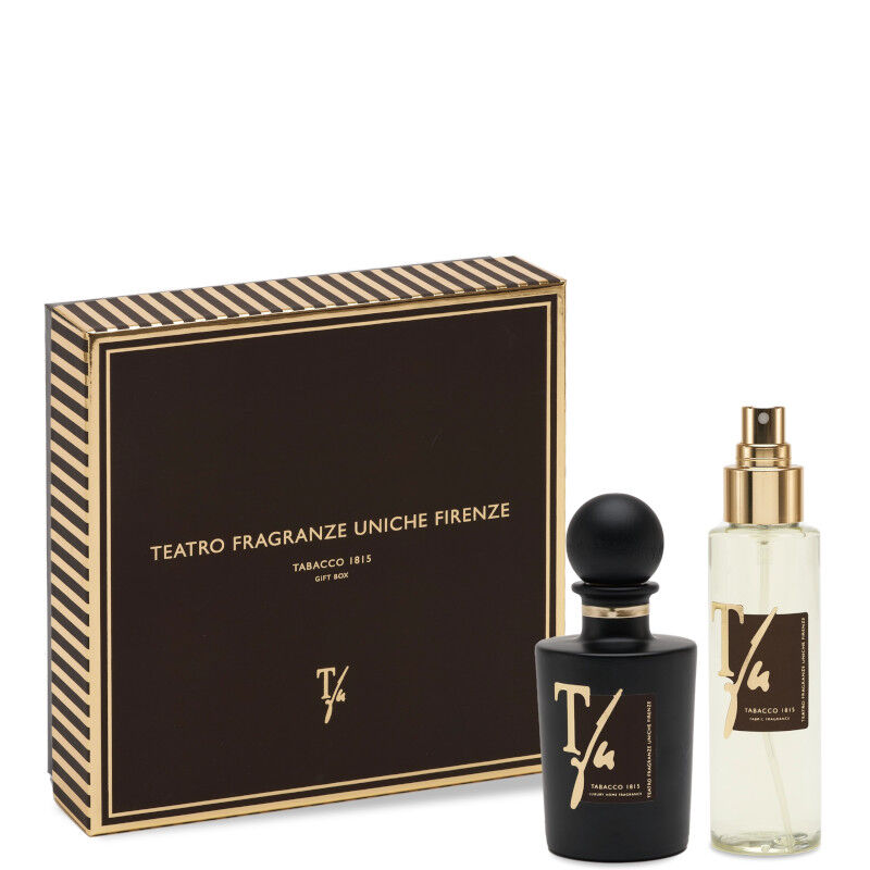 Teatro Fragranze Uniche Teatro Fragranze Uniche Tabacco 1815 100 ML Diffusore con bastoncini + 100 ML Spray Tessuto