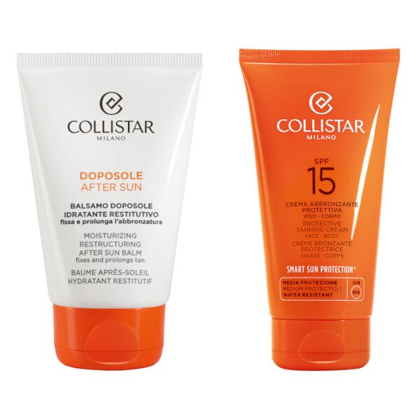 collistar crema abbronzante protettiva viso e corpo spf 15 + balsamo doposole 50 ml crema abbronzante protettiva viso e corpo spf 15 + 50 ml balsamo d