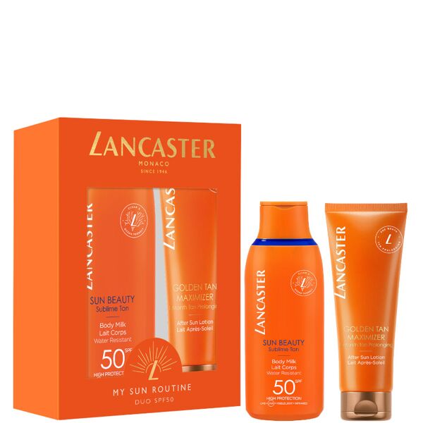 lancaster sun beauty - body milk spf 50 + golden tan maximizer - after sun lotion body & face 175 ml latte corpo spf 50 + 125 ml lozione doposole