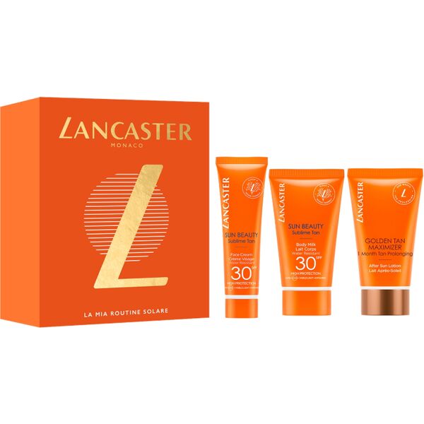 lancaster my sun routine trio spf 30 confezione 30 ml crema viso spf 30 + 50 ml crema corpo spf30 + 50 ml crema doposole