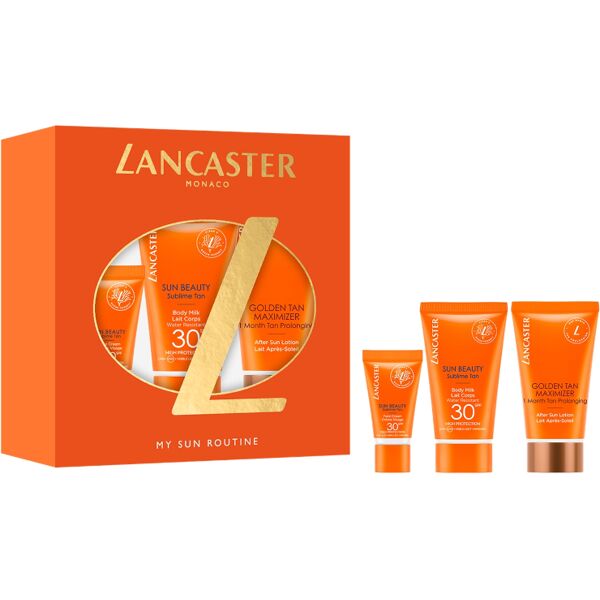 lancaster my sun routine spf 30 confezione 3 ml crema viso spf 30 + 50 ml crema corpo spf 30 + 50 ml crema doposole